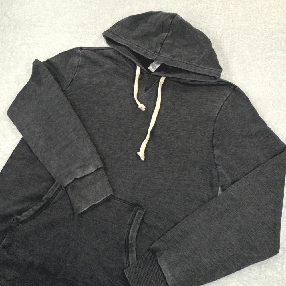 Alternative Apparel Mens Medium Gray Burnout Raw Hem Distressed Hoodie NWOT